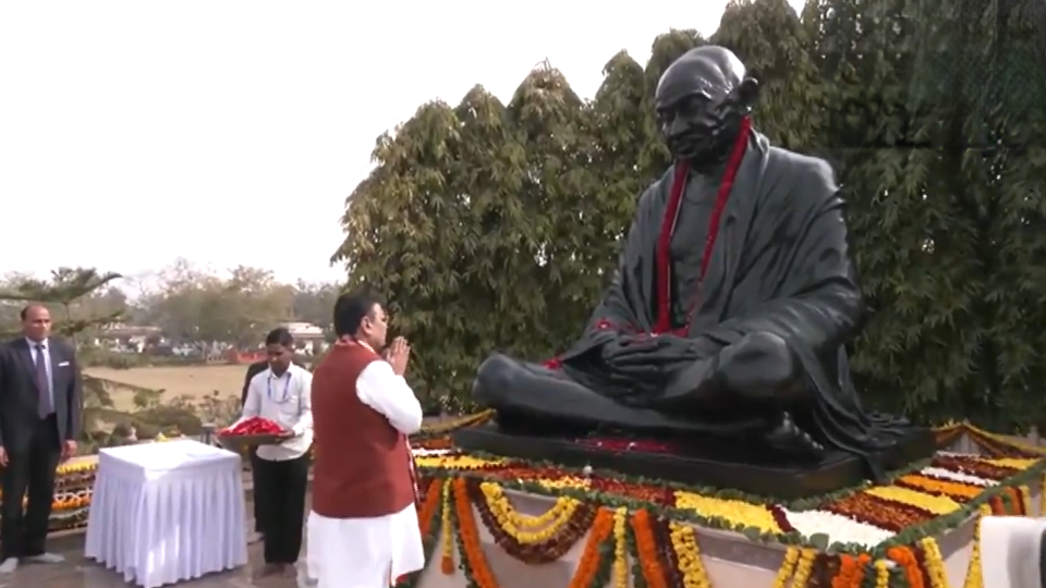 : Rajasthan CM Bhajanlal Sharma pays floral tribute to Mahatma Gandhi