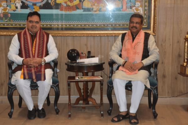 Rajasthan CM Bhajan Lal Sharma discusses energy projects with Union Minister Dharmendra Pradhan